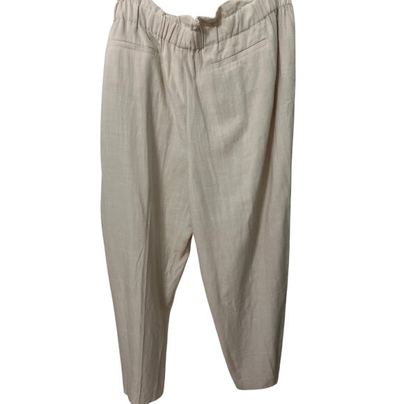 Bar III Womens Tie-Waist Paperbag Ankle Pants Beige Sz 2XL W Pockets Light Beige - Picture 4 of 8